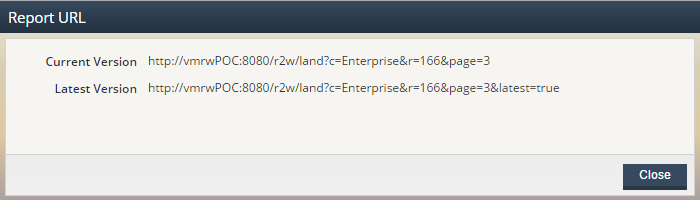 Screenshot showing the URLs available to the current and latest version of the targeted publication.